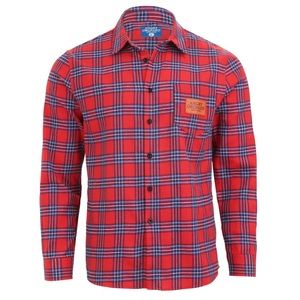 NEW Angry Orchard Hard Cider Plaid Flannel Logo Button Down Shirt